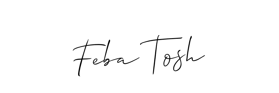 Create a beautiful signature design for name Feba Tosh. With this signature (Allison_Script) fonts, you can make a handwritten signature for free. Feba Tosh signature style 2 images and pictures png