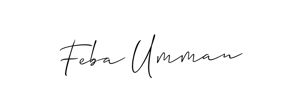 How to make Feba Umman signature? Allison_Script is a professional autograph style. Create handwritten signature for Feba Umman name. Feba Umman signature style 2 images and pictures png