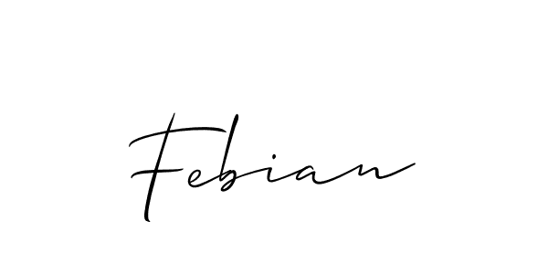 Create a beautiful signature design for name Febian. With this signature (Allison_Script) fonts, you can make a handwritten signature for free. Febian signature style 2 images and pictures png