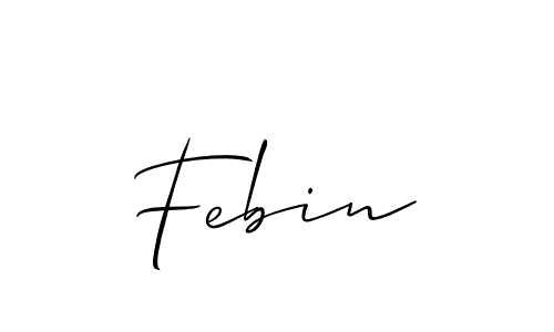 The best way (Allison_Script) to make a short signature is to pick only two or three words in your name. The name Febin include a total of six letters. For converting this name. Febin signature style 2 images and pictures png