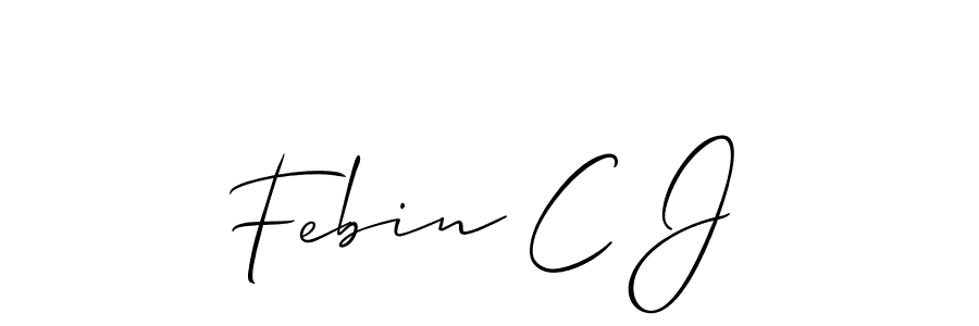 Design your own signature with our free online signature maker. With this signature software, you can create a handwritten (Allison_Script) signature for name Febin C J. Febin C J signature style 2 images and pictures png