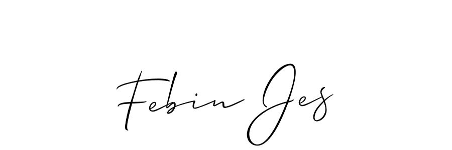 This is the best signature style for the Febin Jes name. Also you like these signature font (Allison_Script). Mix name signature. Febin Jes signature style 2 images and pictures png