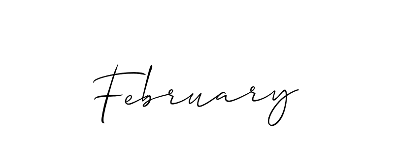 Create a beautiful signature design for name February. With this signature (Allison_Script) fonts, you can make a handwritten signature for free. February signature style 2 images and pictures png
