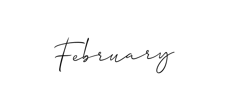 Use a signature maker to create a handwritten signature online. With this signature software, you can design (Allison_Script) your own signature for name February. February signature style 2 images and pictures png