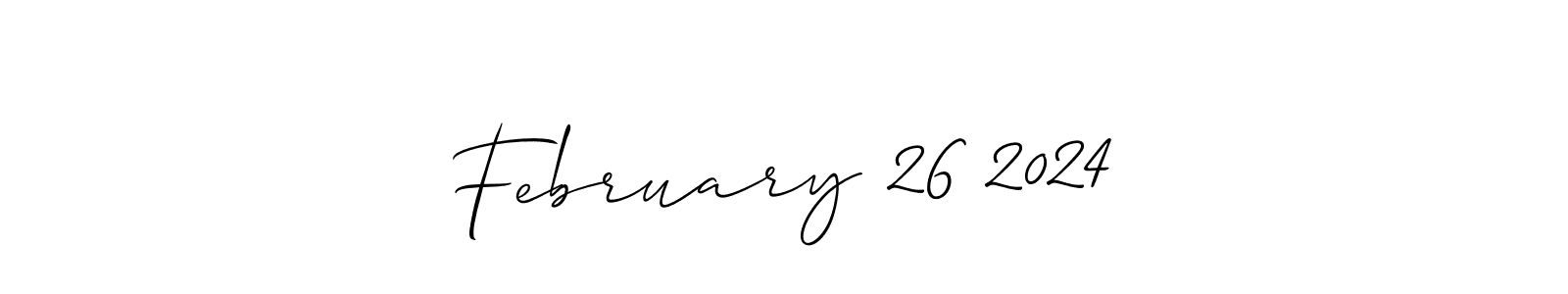 Also we have February 26 2024 name is the best signature style. Create professional handwritten signature collection using Allison_Script autograph style. February 26 2024 signature style 2 images and pictures png