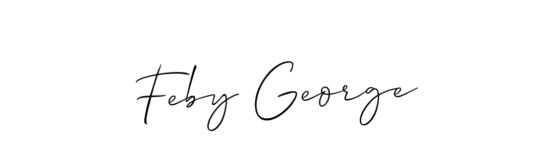 Feby George stylish signature style. Best Handwritten Sign (Allison_Script) for my name. Handwritten Signature Collection Ideas for my name Feby George. Feby George signature style 2 images and pictures png