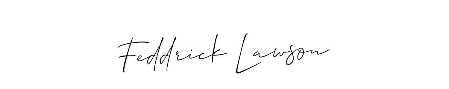 How to make Feddrick Lawson name signature. Use Allison_Script style for creating short signs online. This is the latest handwritten sign. Feddrick Lawson signature style 2 images and pictures png