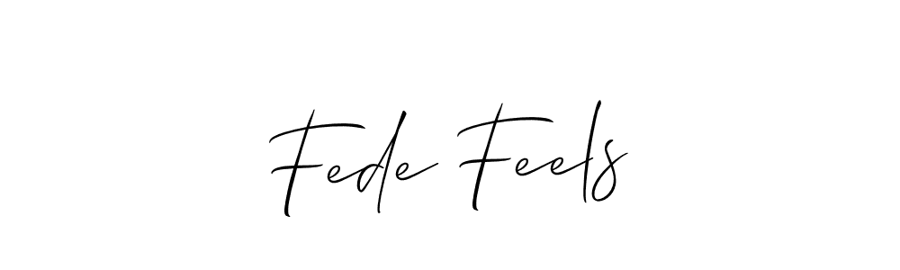 Fede Feels stylish signature style. Best Handwritten Sign (Allison_Script) for my name. Handwritten Signature Collection Ideas for my name Fede Feels. Fede Feels signature style 2 images and pictures png