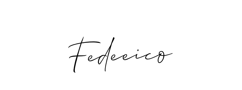 How to make Fedeeico signature? Allison_Script is a professional autograph style. Create handwritten signature for Fedeeico name. Fedeeico signature style 2 images and pictures png