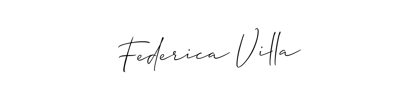 How to make Federica Villa name signature. Use Allison_Script style for creating short signs online. This is the latest handwritten sign. Federica Villa signature style 2 images and pictures png