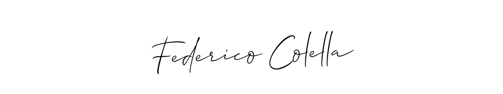 Make a short Federico Colella signature style. Manage your documents anywhere anytime using Allison_Script. Create and add eSignatures, submit forms, share and send files easily. Federico Colella signature style 2 images and pictures png