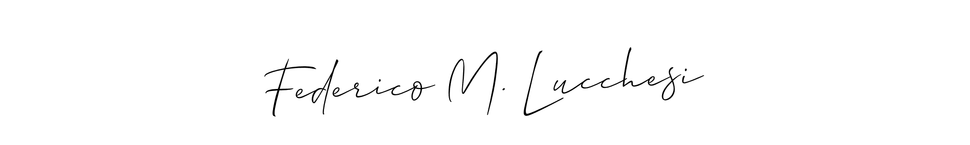 Make a beautiful signature design for name Federico M. Lucchesi. With this signature (Allison_Script) style, you can create a handwritten signature for free. Federico M. Lucchesi signature style 2 images and pictures png