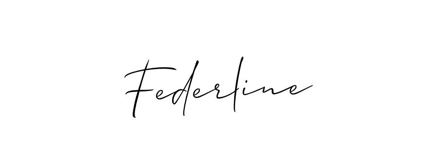 Make a beautiful signature design for name Federline. With this signature (Allison_Script) style, you can create a handwritten signature for free. Federline signature style 2 images and pictures png