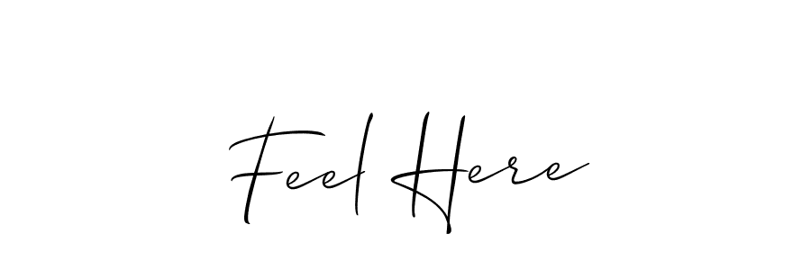 Use a signature maker to create a handwritten signature online. With this signature software, you can design (Allison_Script) your own signature for name Feel Here. Feel Here signature style 2 images and pictures png
