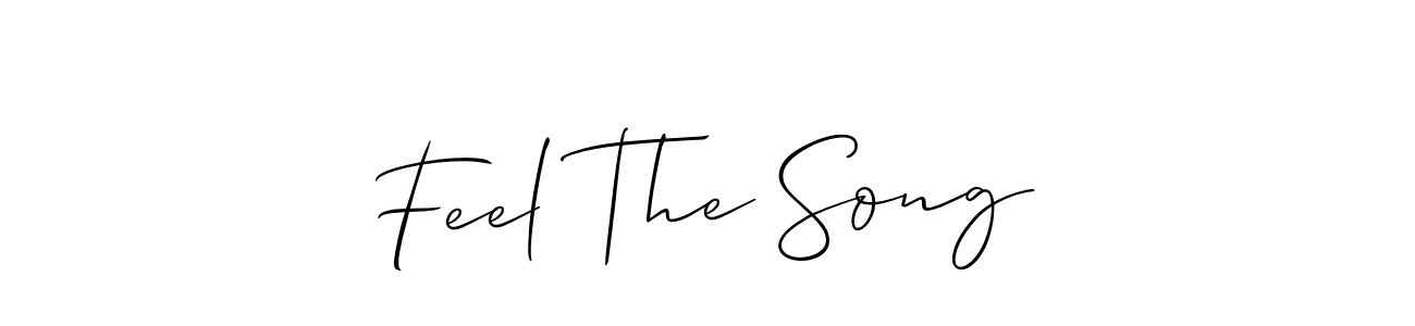 The best way (Allison_Script) to make a short signature is to pick only two or three words in your name. The name Feel The Song include a total of six letters. For converting this name. Feel The Song signature style 2 images and pictures png