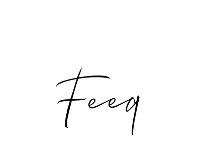 Make a beautiful signature design for name Feeq. With this signature (Allison_Script) style, you can create a handwritten signature for free. Feeq signature style 2 images and pictures png