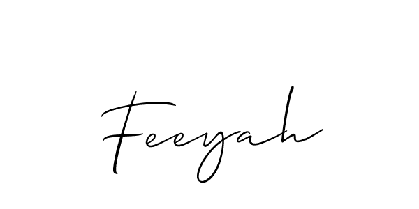 Allison_Script is a professional signature style that is perfect for those who want to add a touch of class to their signature. It is also a great choice for those who want to make their signature more unique. Get Feeyah name to fancy signature for free. Feeyah signature style 2 images and pictures png