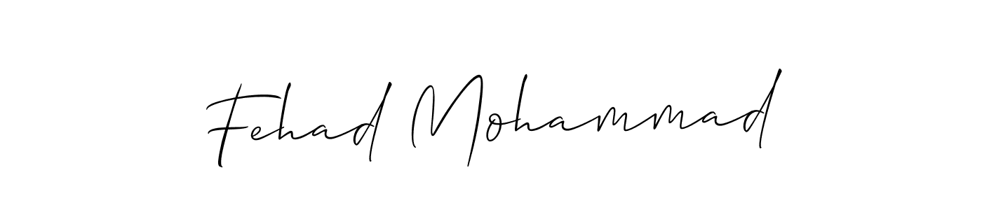 It looks lik you need a new signature style for name Fehad Mohammad. Design unique handwritten (Allison_Script) signature with our free signature maker in just a few clicks. Fehad Mohammad signature style 2 images and pictures png