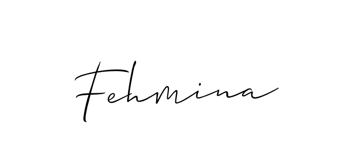 Also we have Fehmina name is the best signature style. Create professional handwritten signature collection using Allison_Script autograph style. Fehmina signature style 2 images and pictures png