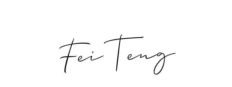 if you are searching for the best signature style for your name Fei Teng. so please give up your signature search. here we have designed multiple signature styles  using Allison_Script. Fei Teng signature style 2 images and pictures png