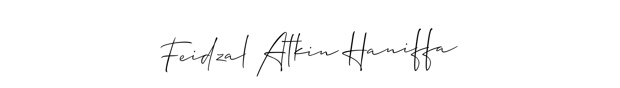 This is the best signature style for the Feidzal Atkin Haniffa name. Also you like these signature font (Allison_Script). Mix name signature. Feidzal Atkin Haniffa signature style 2 images and pictures png
