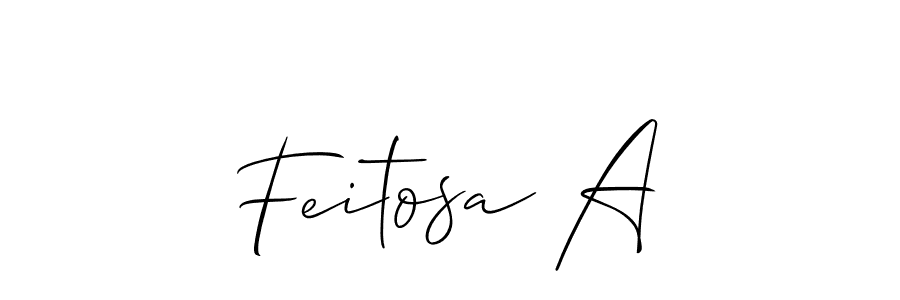 if you are searching for the best signature style for your name Feitosa A. so please give up your signature search. here we have designed multiple signature styles  using Allison_Script. Feitosa A signature style 2 images and pictures png