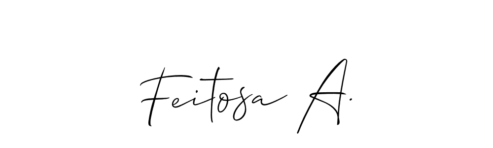 You should practise on your own different ways (Allison_Script) to write your name (Feitosa A.) in signature. don't let someone else do it for you. Feitosa A. signature style 2 images and pictures png