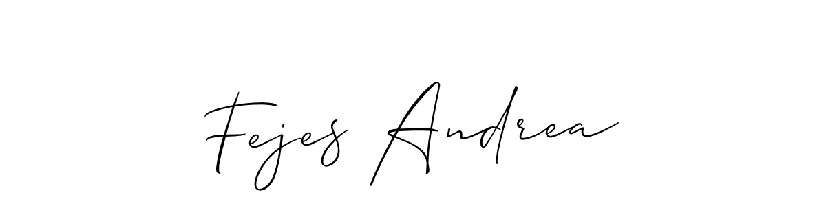 How to make Fejes Andrea signature? Allison_Script is a professional autograph style. Create handwritten signature for Fejes Andrea name. Fejes Andrea signature style 2 images and pictures png