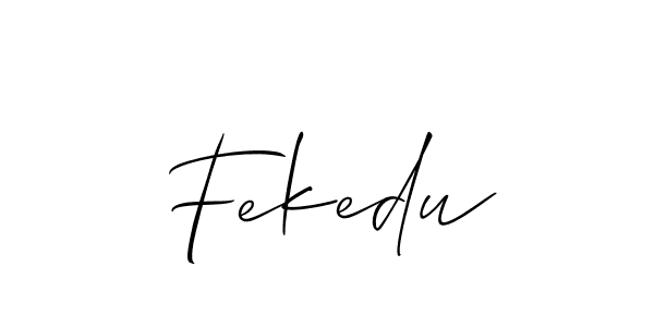 Make a beautiful signature design for name Fekedu. With this signature (Allison_Script) style, you can create a handwritten signature for free. Fekedu signature style 2 images and pictures png