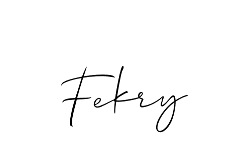 How to make Fekry name signature. Use Allison_Script style for creating short signs online. This is the latest handwritten sign. Fekry signature style 2 images and pictures png