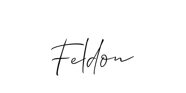 Design your own signature with our free online signature maker. With this signature software, you can create a handwritten (Allison_Script) signature for name Feldon. Feldon signature style 2 images and pictures png