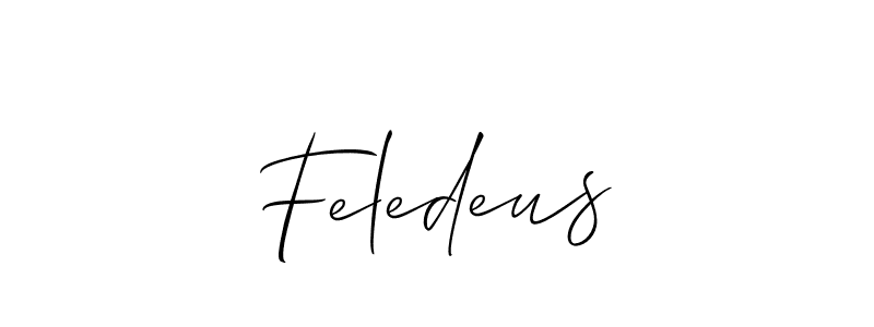 You should practise on your own different ways (Allison_Script) to write your name (Feledeus) in signature. don't let someone else do it for you. Feledeus signature style 2 images and pictures png