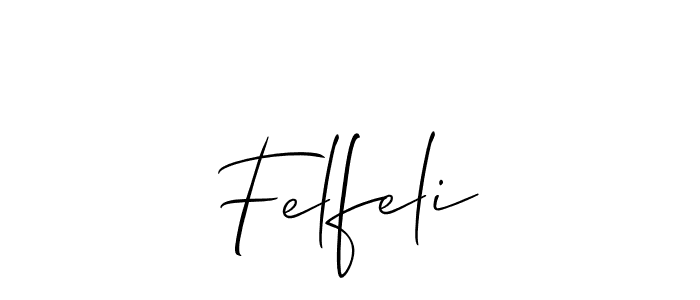 How to make Felfeli name signature. Use Allison_Script style for creating short signs online. This is the latest handwritten sign. Felfeli signature style 2 images and pictures png