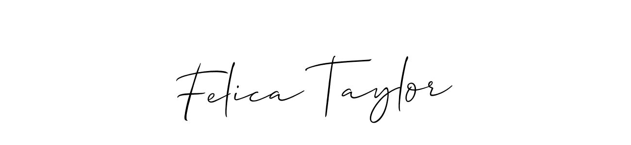 The best way (Allison_Script) to make a short signature is to pick only two or three words in your name. The name Felica Taylor include a total of six letters. For converting this name. Felica Taylor signature style 2 images and pictures png