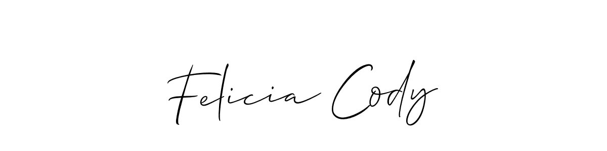 Felicia Cody stylish signature style. Best Handwritten Sign (Allison_Script) for my name. Handwritten Signature Collection Ideas for my name Felicia Cody. Felicia Cody signature style 2 images and pictures png