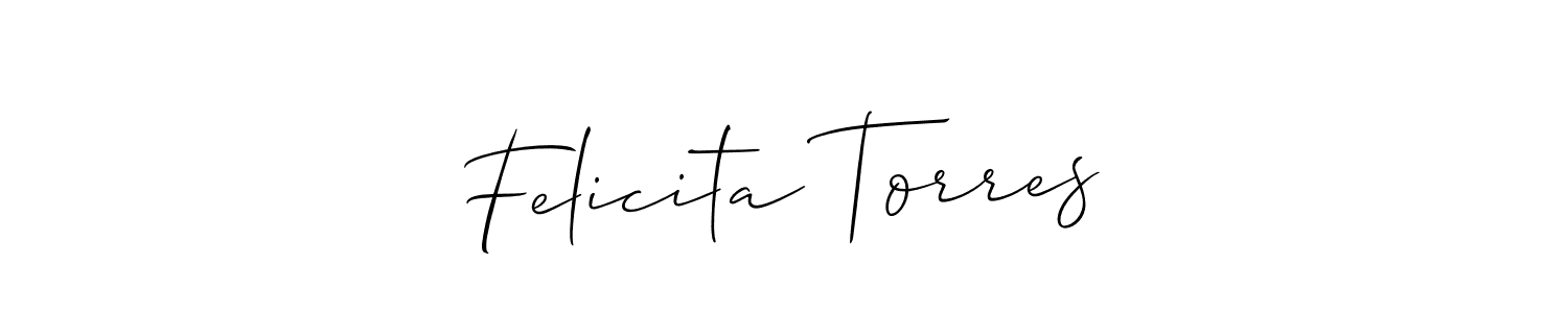 Make a short Felicita Torres signature style. Manage your documents anywhere anytime using Allison_Script. Create and add eSignatures, submit forms, share and send files easily. Felicita Torres signature style 2 images and pictures png