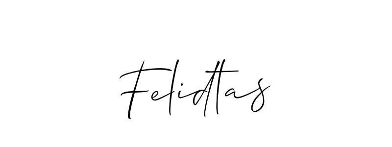 Design your own signature with our free online signature maker. With this signature software, you can create a handwritten (Allison_Script) signature for name Felidtas. Felidtas signature style 2 images and pictures png