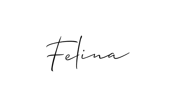 How to make Felina signature? Allison_Script is a professional autograph style. Create handwritten signature for Felina name. Felina signature style 2 images and pictures png