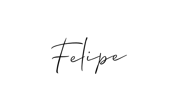 Use a signature maker to create a handwritten signature online. With this signature software, you can design (Allison_Script) your own signature for name Felipe. Felipe signature style 2 images and pictures png
