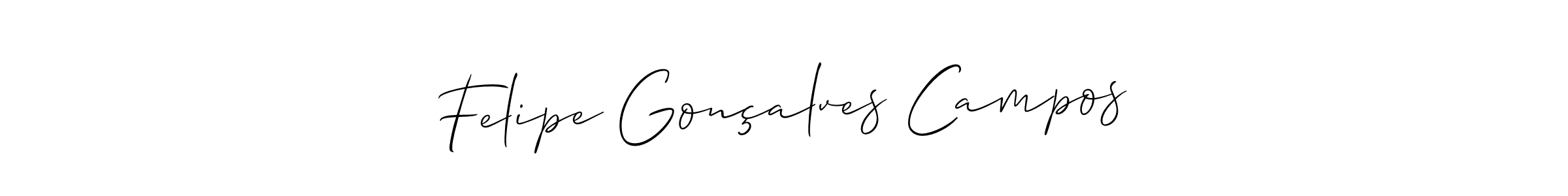 The best way (Allison_Script) to make a short signature is to pick only two or three words in your name. The name Felipe Gonçalves Campos include a total of six letters. For converting this name. Felipe Gonçalves Campos signature style 2 images and pictures png