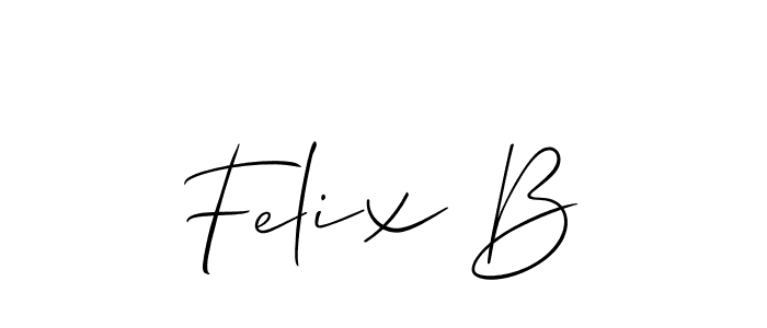 Design your own signature with our free online signature maker. With this signature software, you can create a handwritten (Allison_Script) signature for name Felix B. Felix B signature style 2 images and pictures png