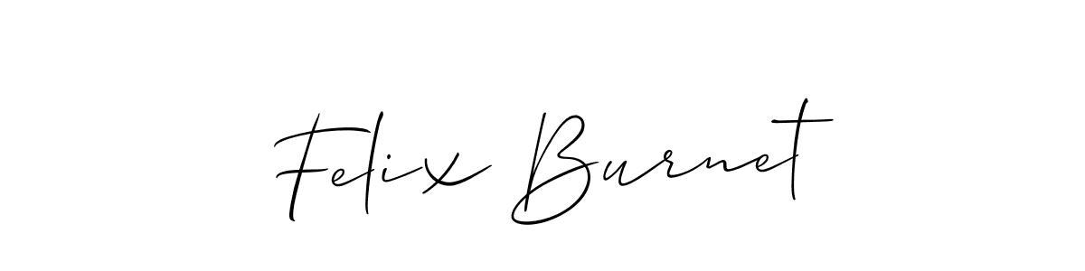 Use a signature maker to create a handwritten signature online. With this signature software, you can design (Allison_Script) your own signature for name Felix Burnet. Felix Burnet signature style 2 images and pictures png