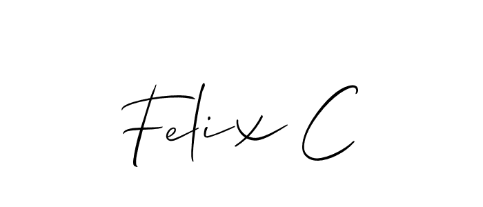 It looks lik you need a new signature style for name Felix C. Design unique handwritten (Allison_Script) signature with our free signature maker in just a few clicks. Felix C signature style 2 images and pictures png