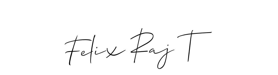 It looks lik you need a new signature style for name Felix Raj T. Design unique handwritten (Allison_Script) signature with our free signature maker in just a few clicks. Felix Raj T signature style 2 images and pictures png