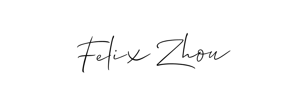 The best way (Allison_Script) to make a short signature is to pick only two or three words in your name. The name Felix Zhou include a total of six letters. For converting this name. Felix Zhou signature style 2 images and pictures png