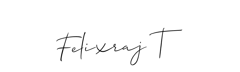 Allison_Script is a professional signature style that is perfect for those who want to add a touch of class to their signature. It is also a great choice for those who want to make their signature more unique. Get Felixraj T name to fancy signature for free. Felixraj T signature style 2 images and pictures png