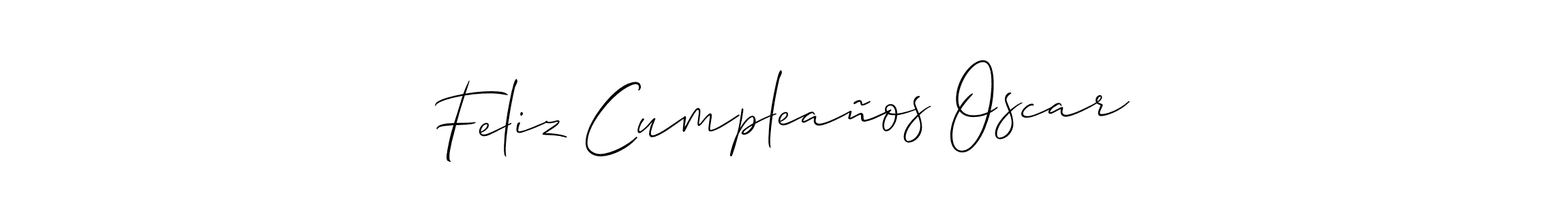 Create a beautiful signature design for name Feliz Cumpleaños Oscar. With this signature (Allison_Script) fonts, you can make a handwritten signature for free. Feliz Cumpleaños Oscar signature style 2 images and pictures png