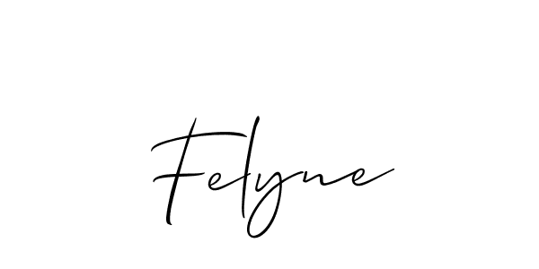 Design your own signature with our free online signature maker. With this signature software, you can create a handwritten (Allison_Script) signature for name Felyne. Felyne signature style 2 images and pictures png