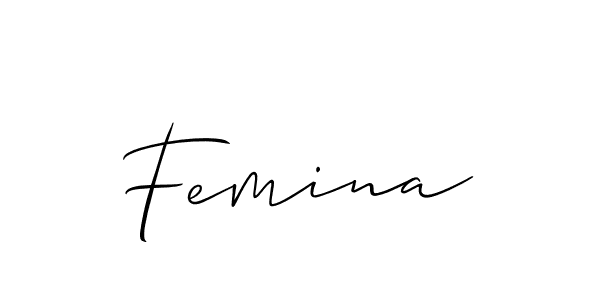 You should practise on your own different ways (Allison_Script) to write your name (Femina) in signature. don't let someone else do it for you. Femina signature style 2 images and pictures png