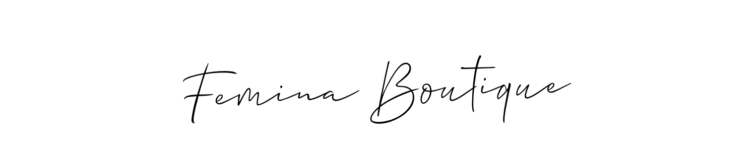 Create a beautiful signature design for name Femina Boutique. With this signature (Allison_Script) fonts, you can make a handwritten signature for free. Femina Boutique signature style 2 images and pictures png